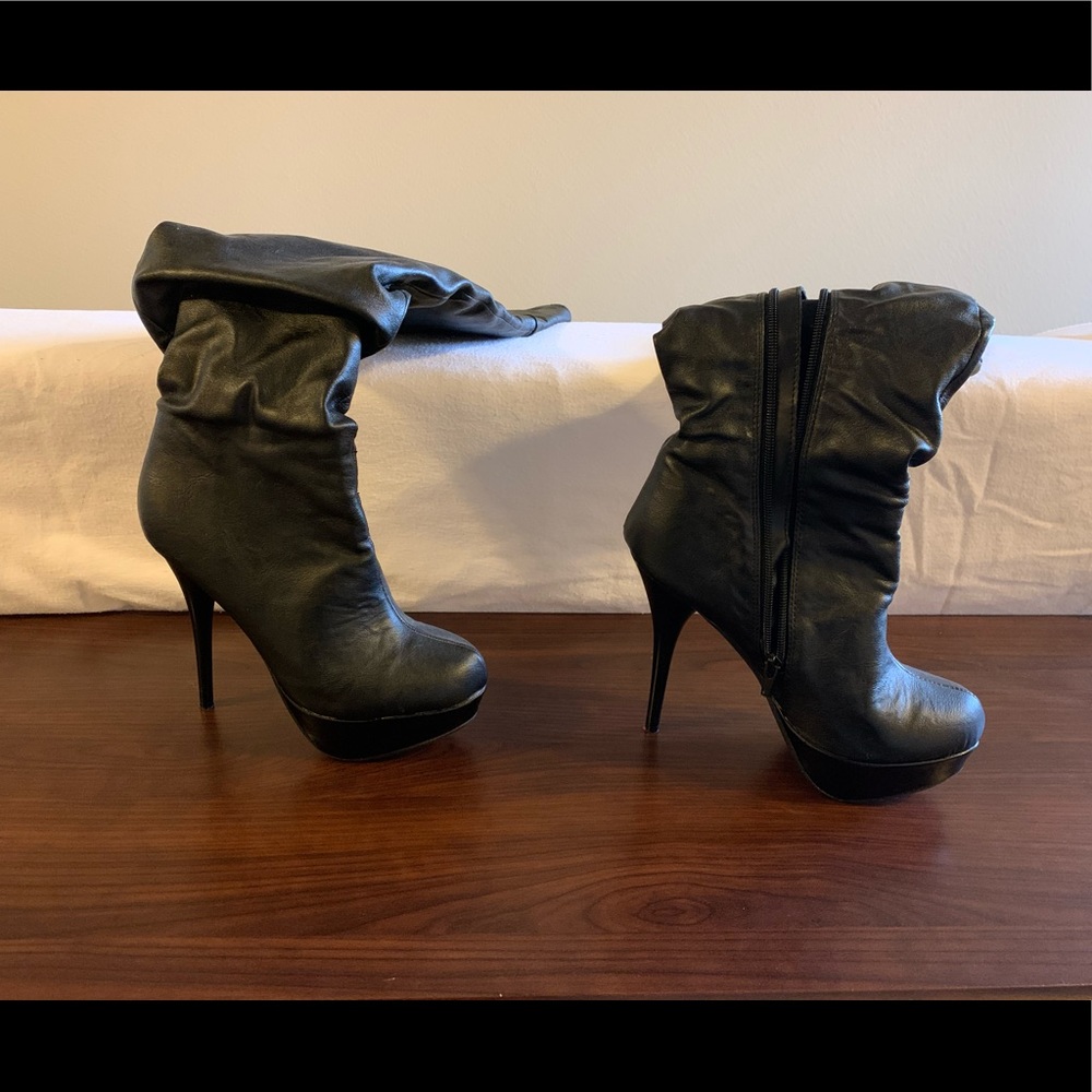 Black Over The Knee Heel Boots